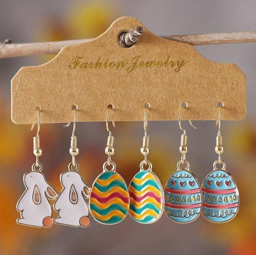 New 3 pair Easter earrings - Picture 2 of 2